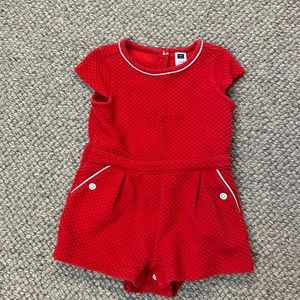 Janie and Jack classic red quilted romper